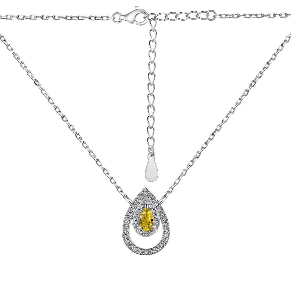 [Am jewelry]Sparkling Pear Cut Necklace