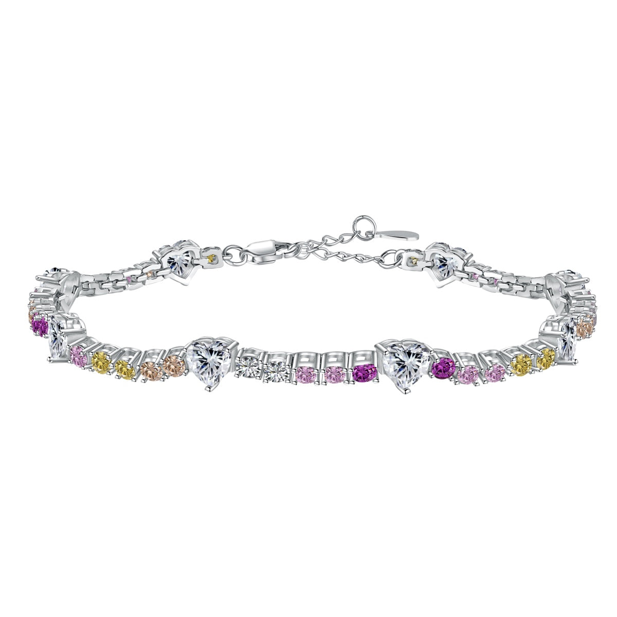 [Am jewelry]Romantic Heart Shape Round Cut Lover Bracelet