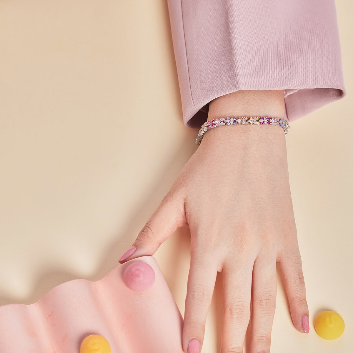 [Am jewelry]Radiant Colorful Emerald Cut Party Bracelet
