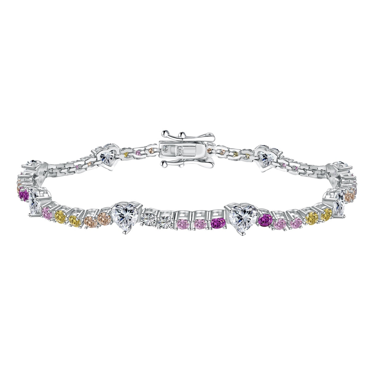 [Am jewelry]Romantic Heart Shape Round Cut Lover Bracelet