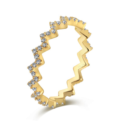 [Am jewelry]Delicate Enchanting Wave Shape Daily Ring