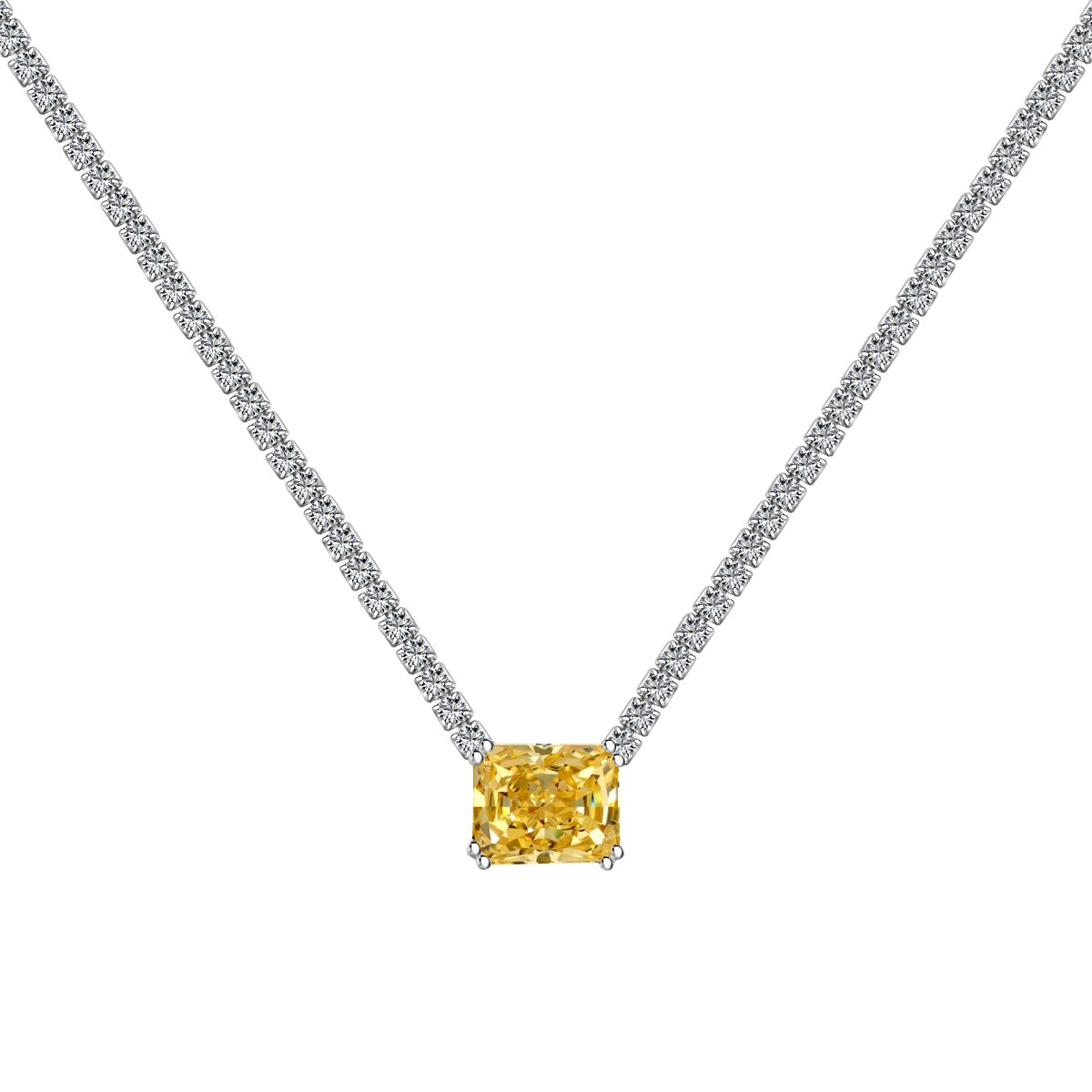 [Am jewelry]4.0 Carat Elegant Radiant Cut Necklace