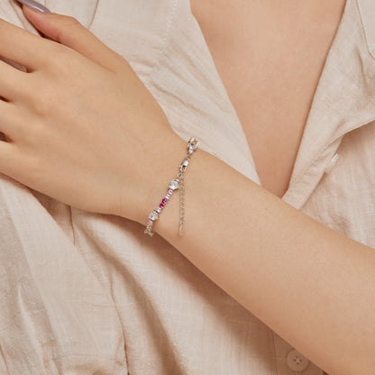 [Am jewelry]Romantic Heart Shape Round Cut Lover Bracelet