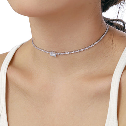 [Am jewelry]2.0 carat Ornate Emerald Cut Necklace
