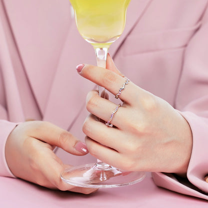 [Am jewelry]Dainty Colorful Round Cut Party Ring