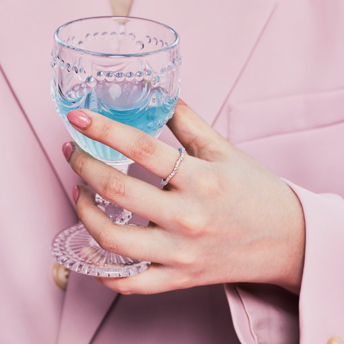 [Am jewelry]Dainty Colorful Round Cut Party Ring