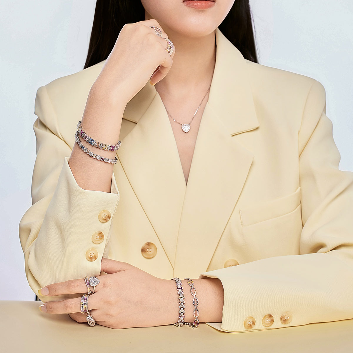 [Am jewelry]Delicate Colorful Multi Cut Party Bracelet