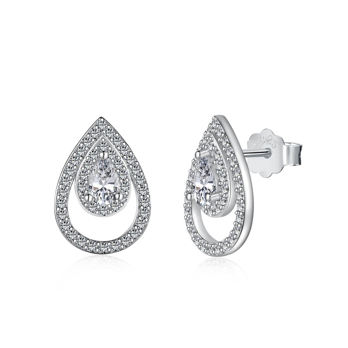 [Am jewelry]Sparkling Delicate Water Drop Shape Daily Earrings