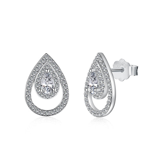 [Am jewelry]Sparkling Delicate Water Drop Shape Daily Earrings