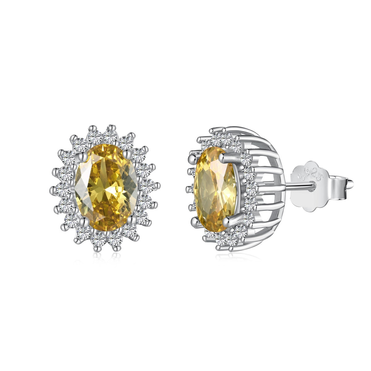 [Am jewelry]Delicate Radiant Oval Cut Daily Earrings