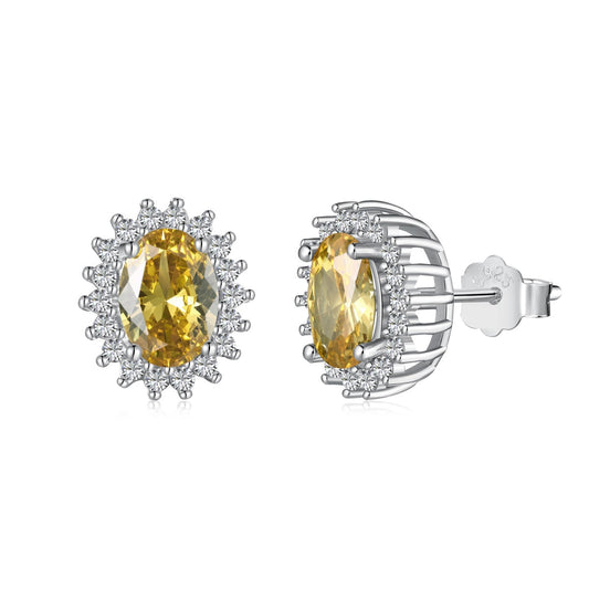 [Am jewelry]Delicate Radiant Oval Cut Daily Earrings