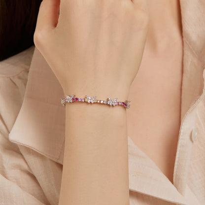 [Am jewelry]Ornate Colorful Butterfly Shape Round Cut Daily Bracelet