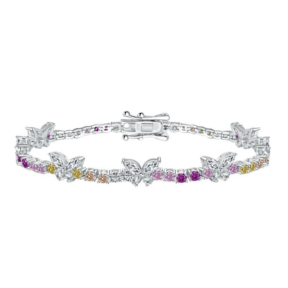 [Am jewelry]Ornate Colorful Butterfly Shape Round Cut Daily Bracelet