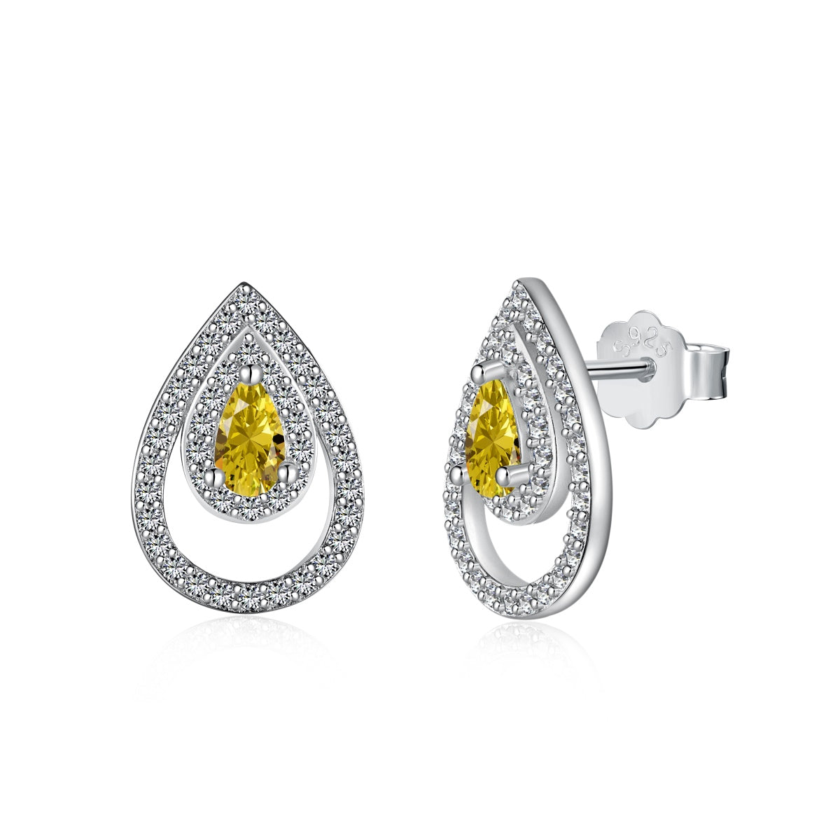 [Am jewelry]Sparkling Delicate Water Drop Shape Daily Earrings