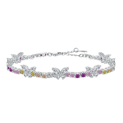 [Am jewelry]Ornate Colorful Butterfly Shape Round Cut Daily Bracelet