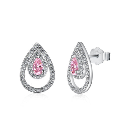 [Am jewelry]Sparkling Delicate Water Drop Shape Daily Earrings