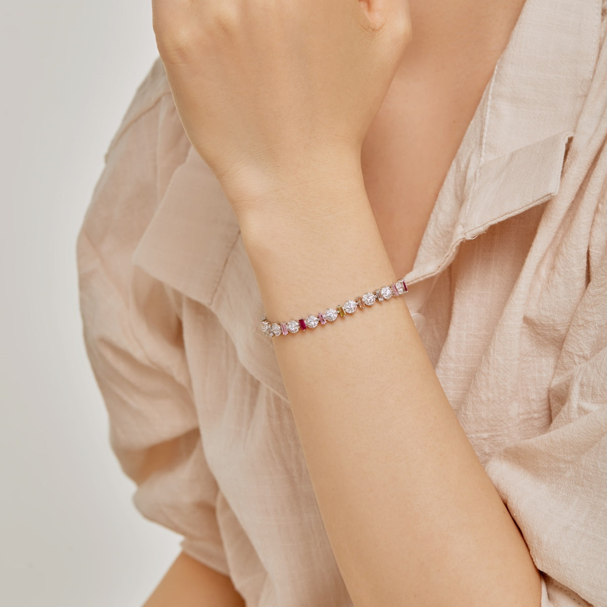 [Am jewelry]Radiant Colorful Round Shape Daily Bracelet