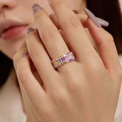 [Am jewelry]Dazzling Colorful Radiant Cut Party Ring