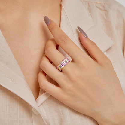 [Am jewelry]Dazzling Colorful Radiant Cut Party Ring
