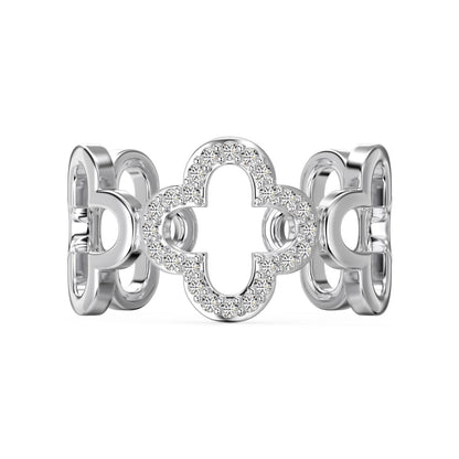[Am jewelry]Hollow Design Four-Leaf Clover Flower Shape Ring