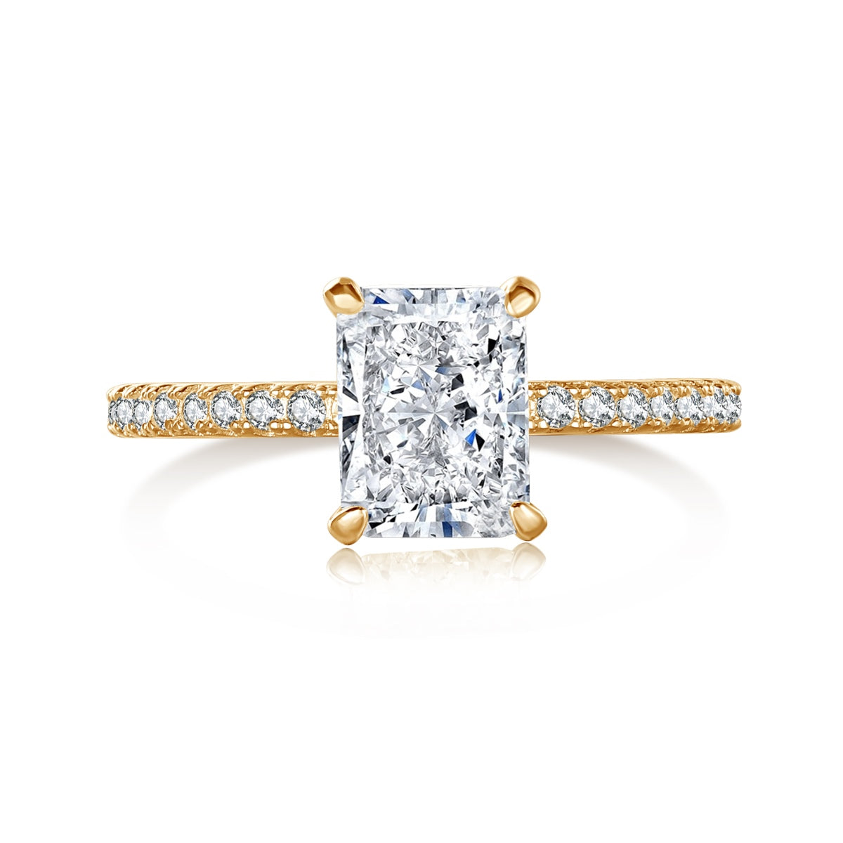 [Am jewelry]2.0 Carat Dazzling Sparkling Radiant Cut Party Ring