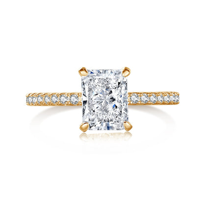 [Am jewelry]2.0 Carat Dazzling Sparkling Radiant Cut Party Ring