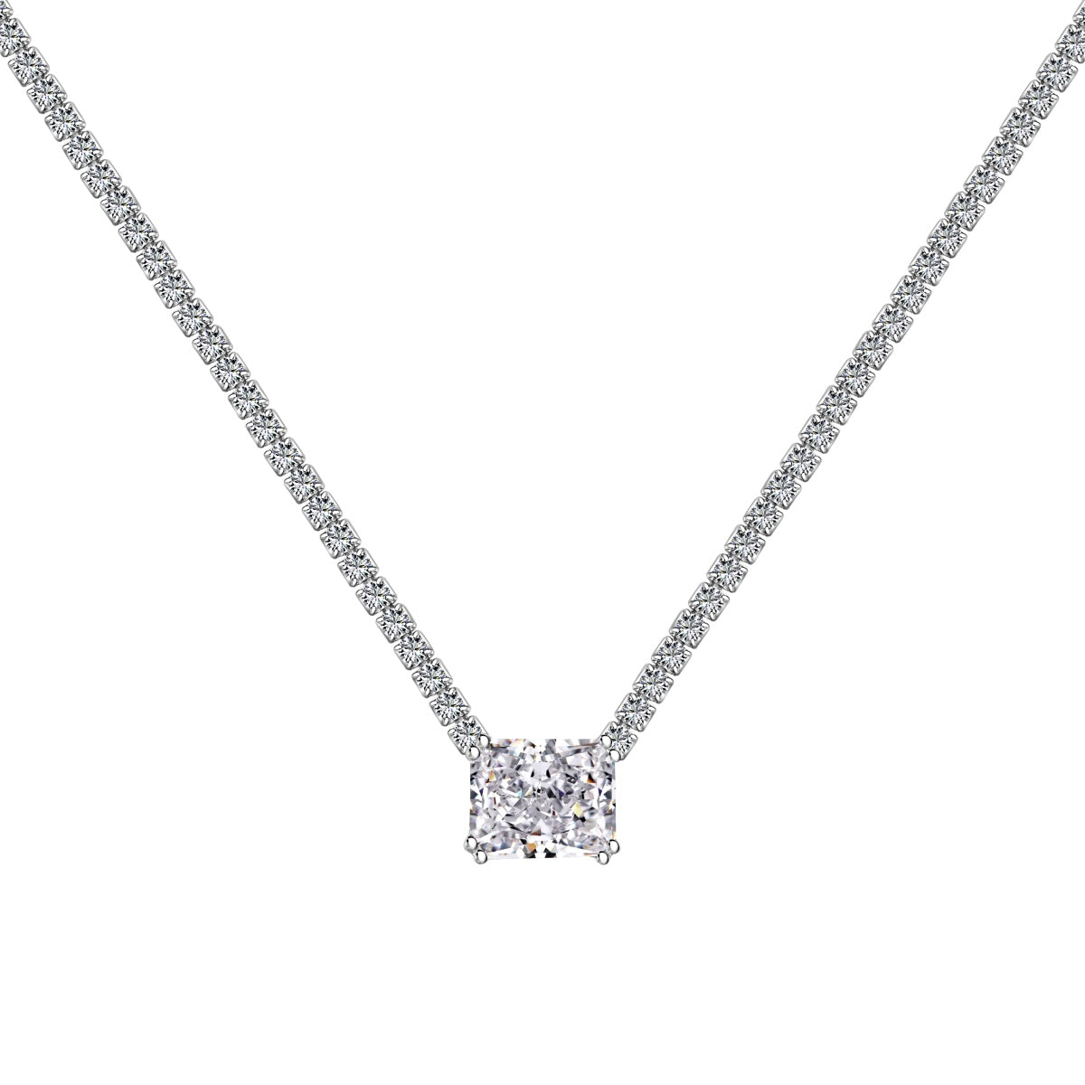 [Am jewelry]4.0 Carat Elegant Radiant Cut Necklace