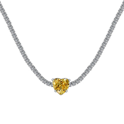 [Am jewelry]2.0 Carat Sparkling Tennis Heart Cut Necklace