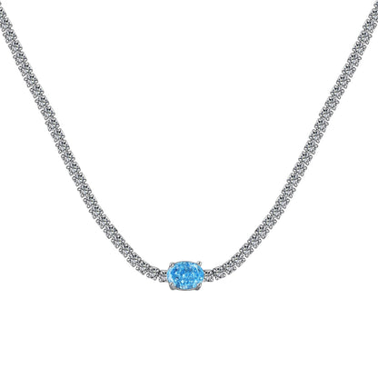 [Am jewelry]1.0 Carat Shining Oval Cut Necklace