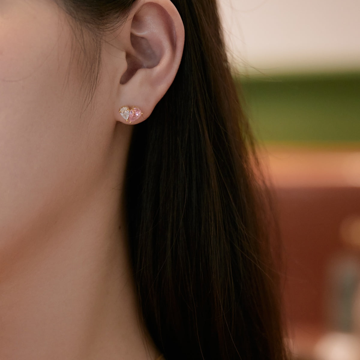 [Am jewelry]Dazzling Elegant Heart Cut Lover Earrings