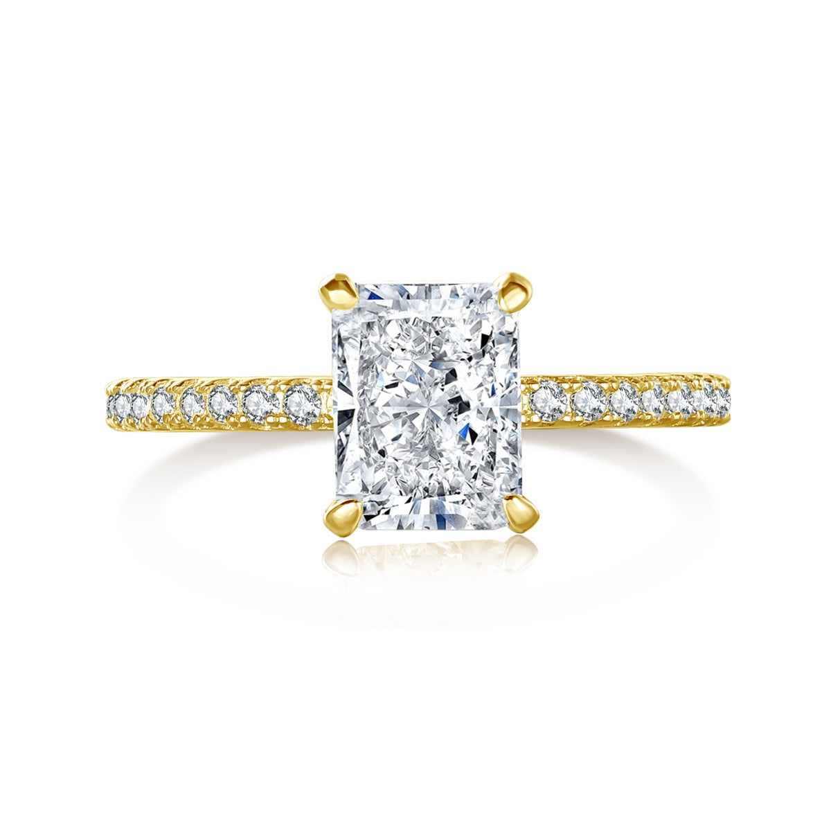 [Am jewelry]2.0 Carat Dazzling Sparkling Radiant Cut Party Ring