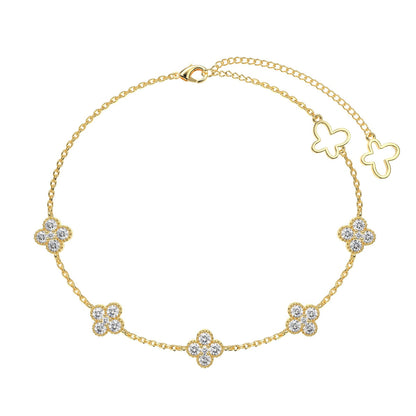 [Am jewelry]Four-Leaf Clover Hollow Butterfly Bracelet