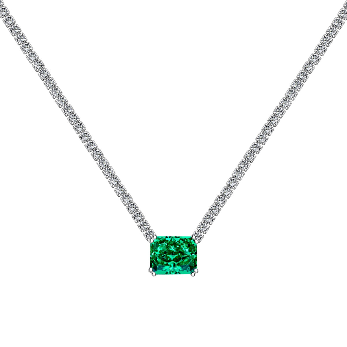 [Am jewelry]4.0 Carat Elegant Radiant Cut Necklace