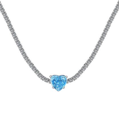 [Am jewelry]2.0 Carat Sparkling Tennis Heart Cut Necklace