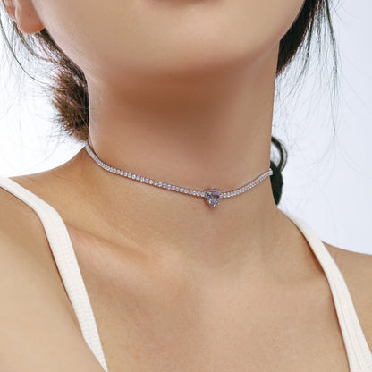 [Am jewelry]2.0 Carat Sparkling Tennis Heart Cut Necklace
