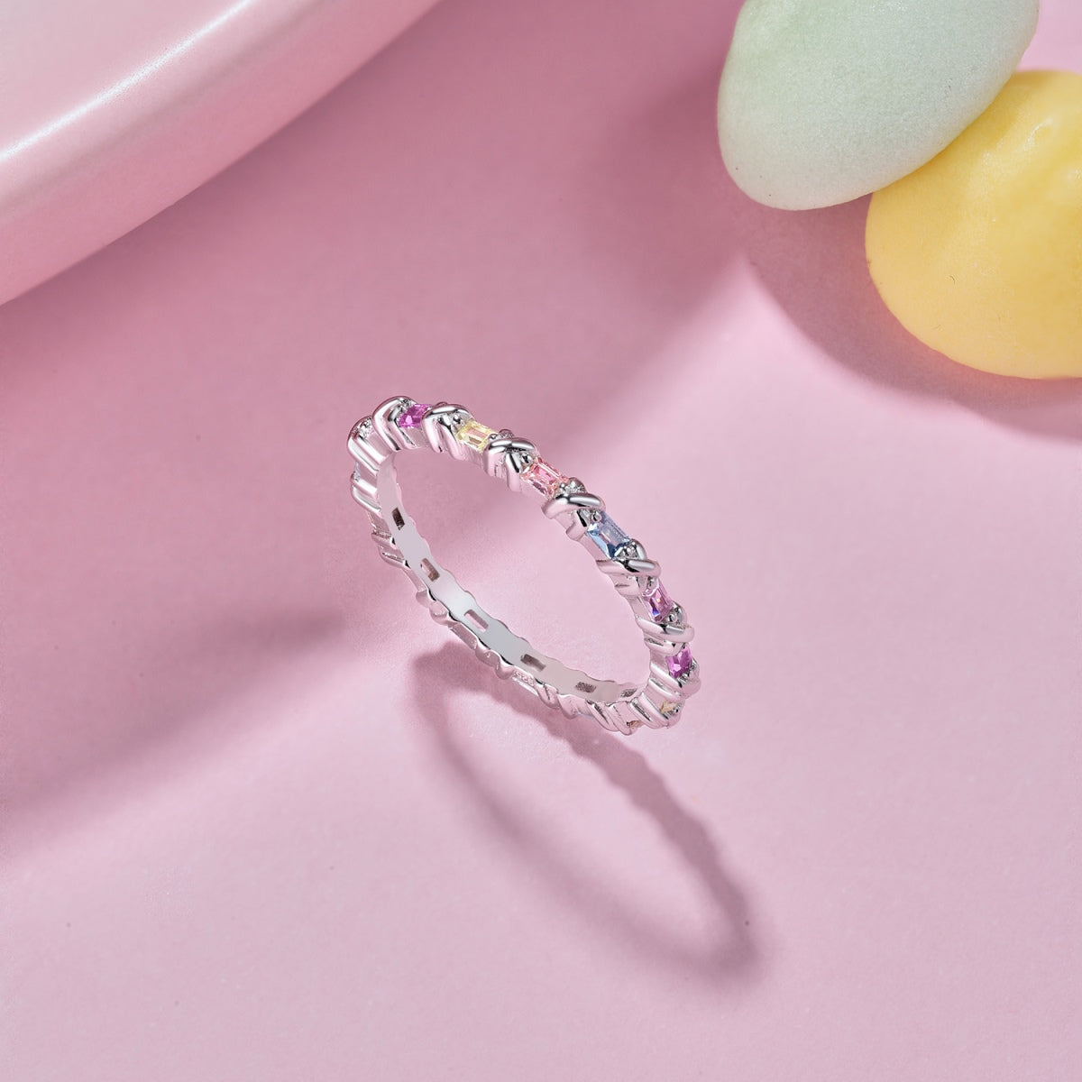 [Am jewelry]Charming Colorful Round Cut Daily Ring