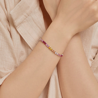 [Am jewelry]Luxurious Colorful Romantic Heart Shape Lover Bracelet