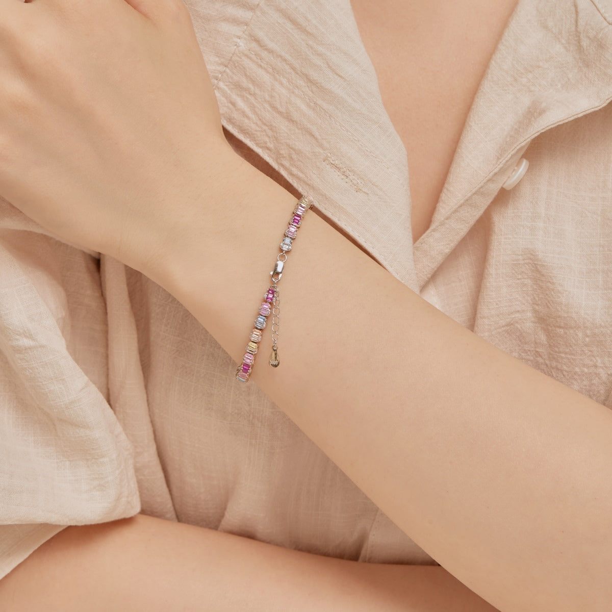 [Am jewelry]Delicate Colorful Emerald Cut Party Bracelet