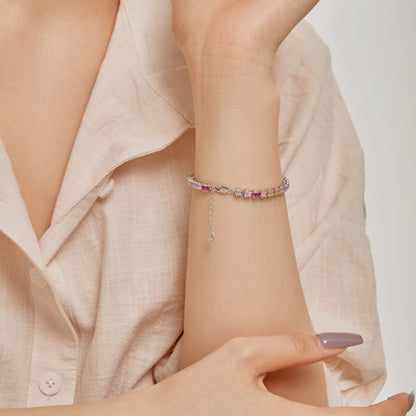 [Am jewelry]Delicate Colorful Emerald Cut Party Bracelet