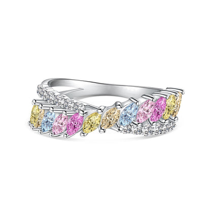 [Am jewelry]Unique Colorful Marquise Cut Daily Ring