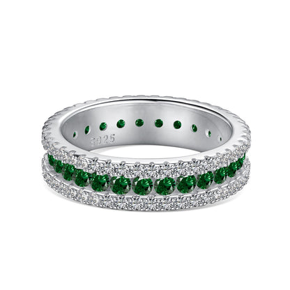 [Am jewelry]Delicate Colorful Round Cut Daily Ring