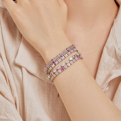 [Am jewelry]Unique Colorful Flower Shape Daily Bracelet