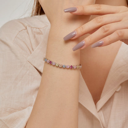 [Am jewelry]Delicate Colorful Emerald Cut Daily Bracelet