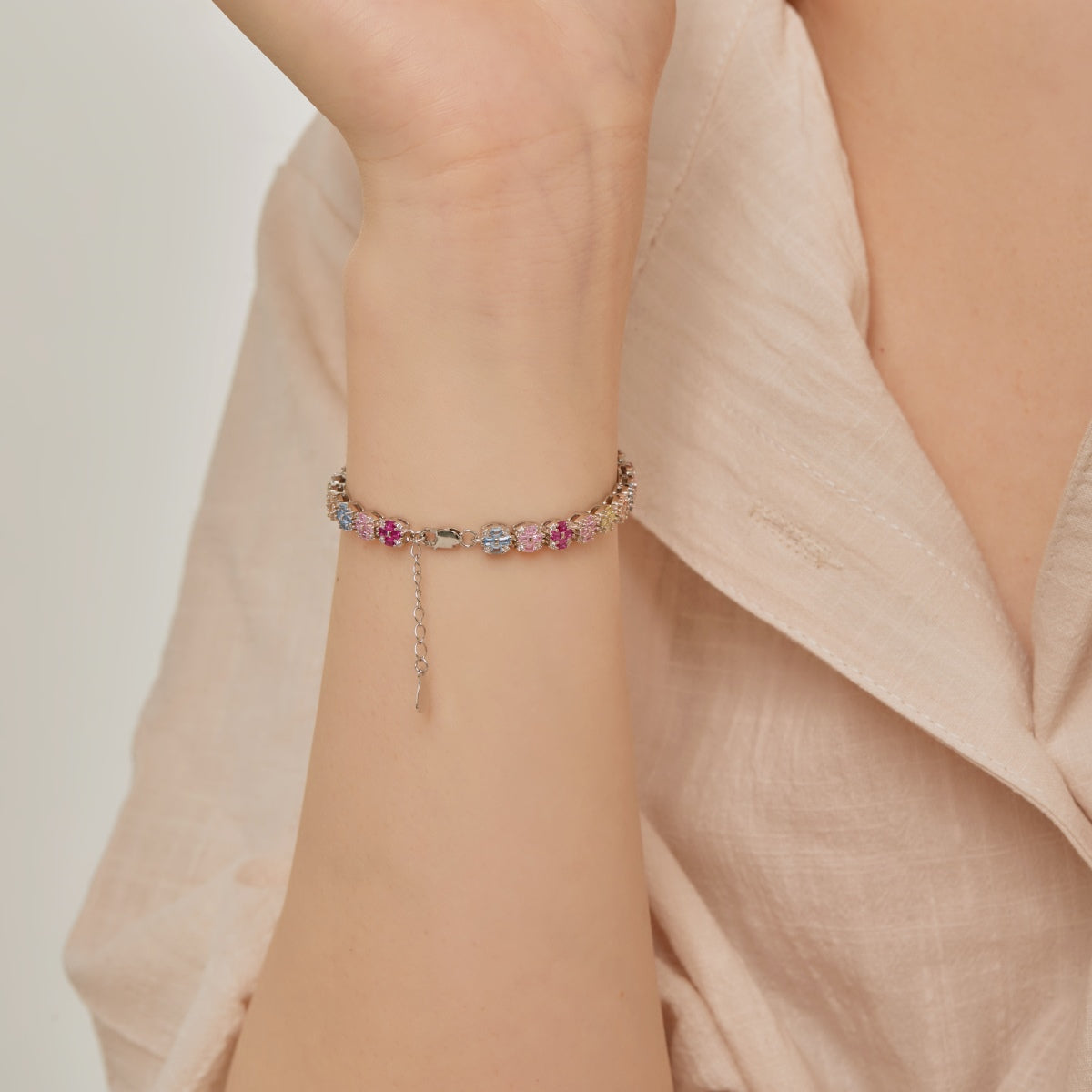 [Am jewelry]Delicate Colorful Emerald Cut Daily Bracelet