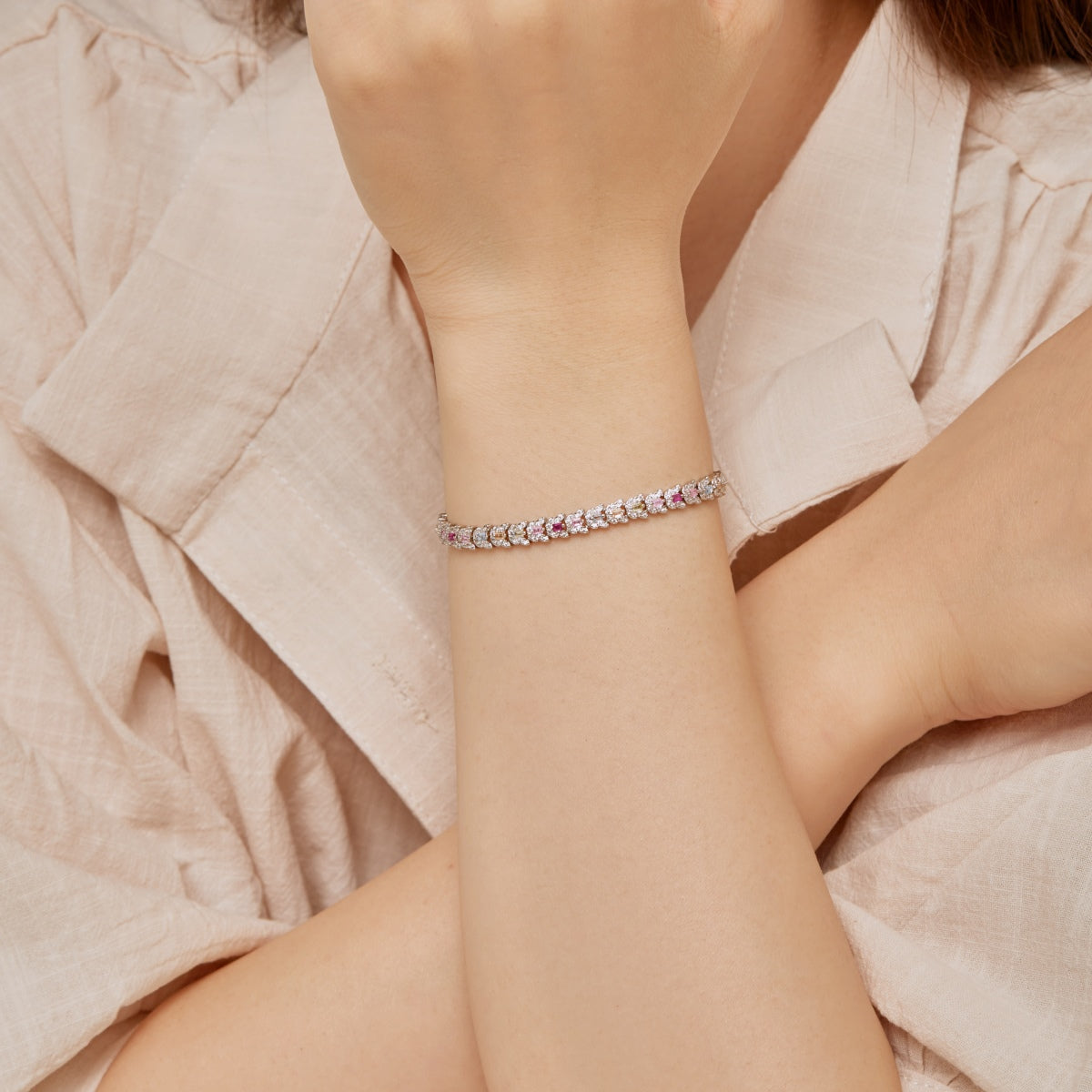 [Am jewelry]Delicate Colorful Multi Cut Daily Bracelet