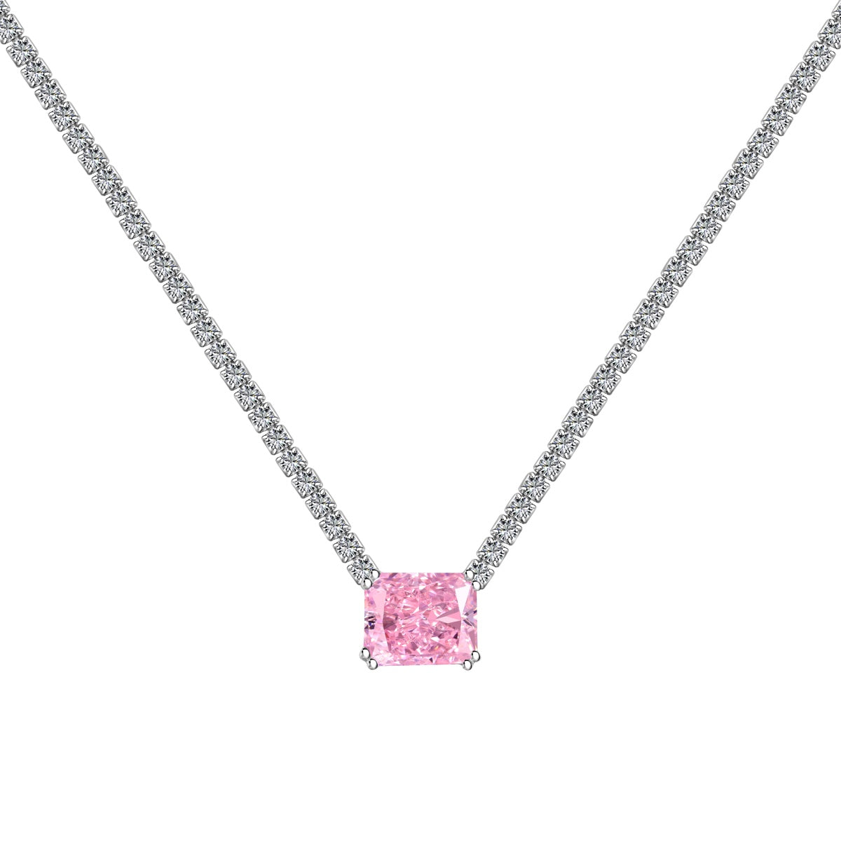[Am jewelry]4.0 Carat Elegant Radiant Cut Necklace