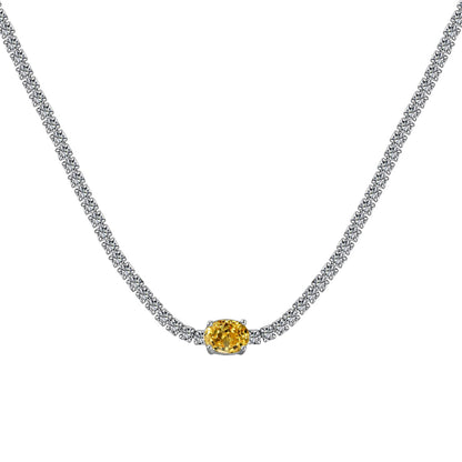 [Am jewelry]1.0 Carat Shining Oval Cut Necklace