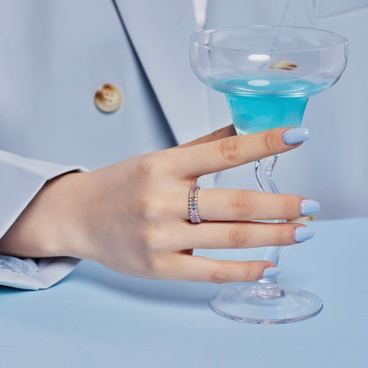 [Am jewelry]Splashy Ornate Emerald Cut Cocktail Ring