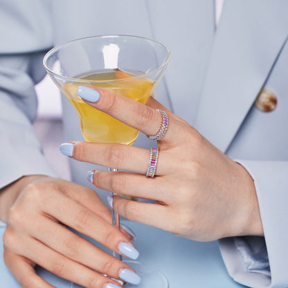 [Am jewelry]Splashy Ornate Emerald Cut Cocktail Ring