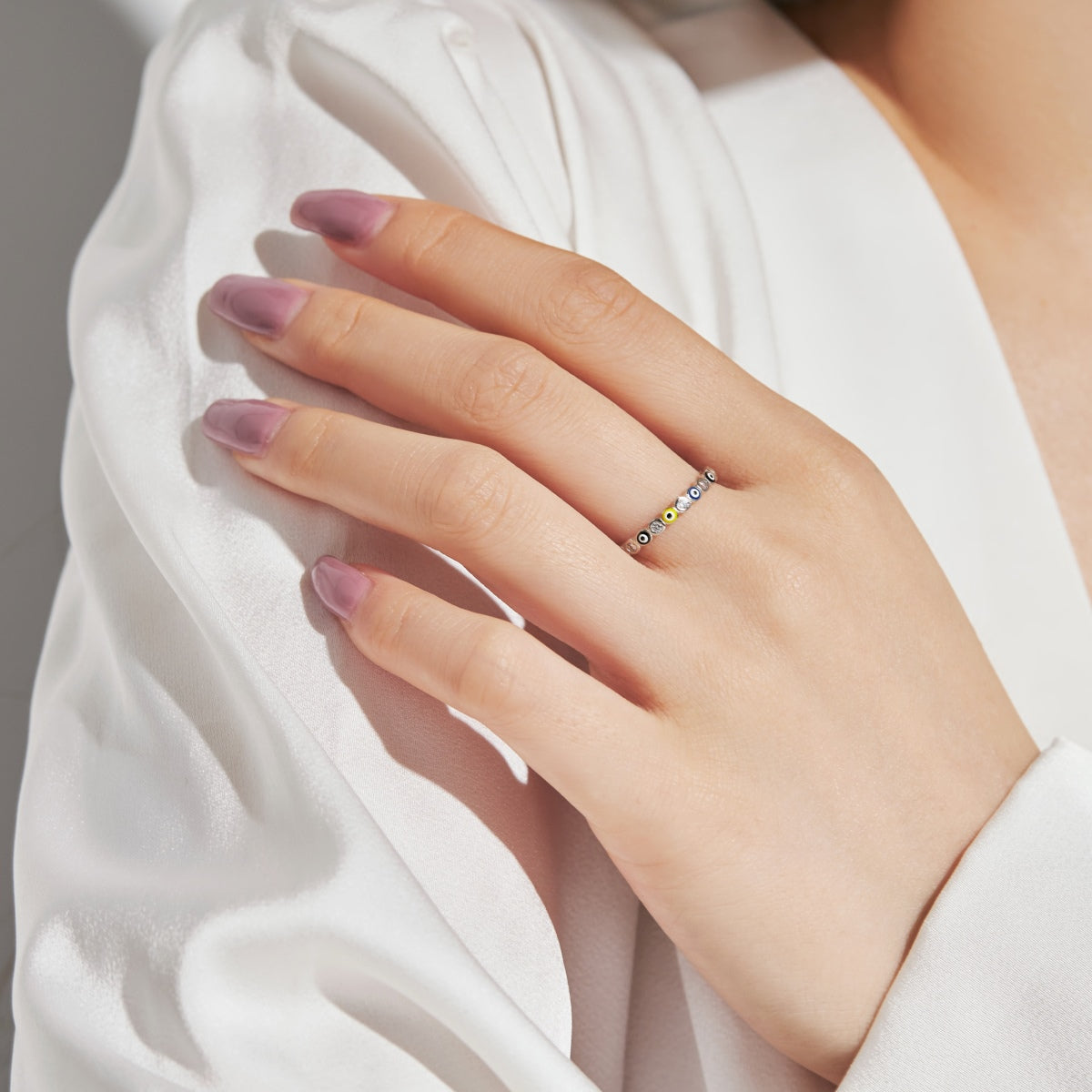 [Am jewelry]Sparkling Vibrant Round Shape Daily Ring